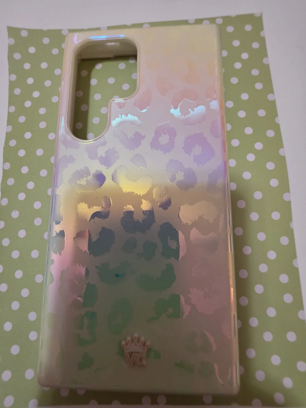 Velvet Caviar Iridescent Pastel Leopard Phone Case - Cream Samsung S24 Ultra